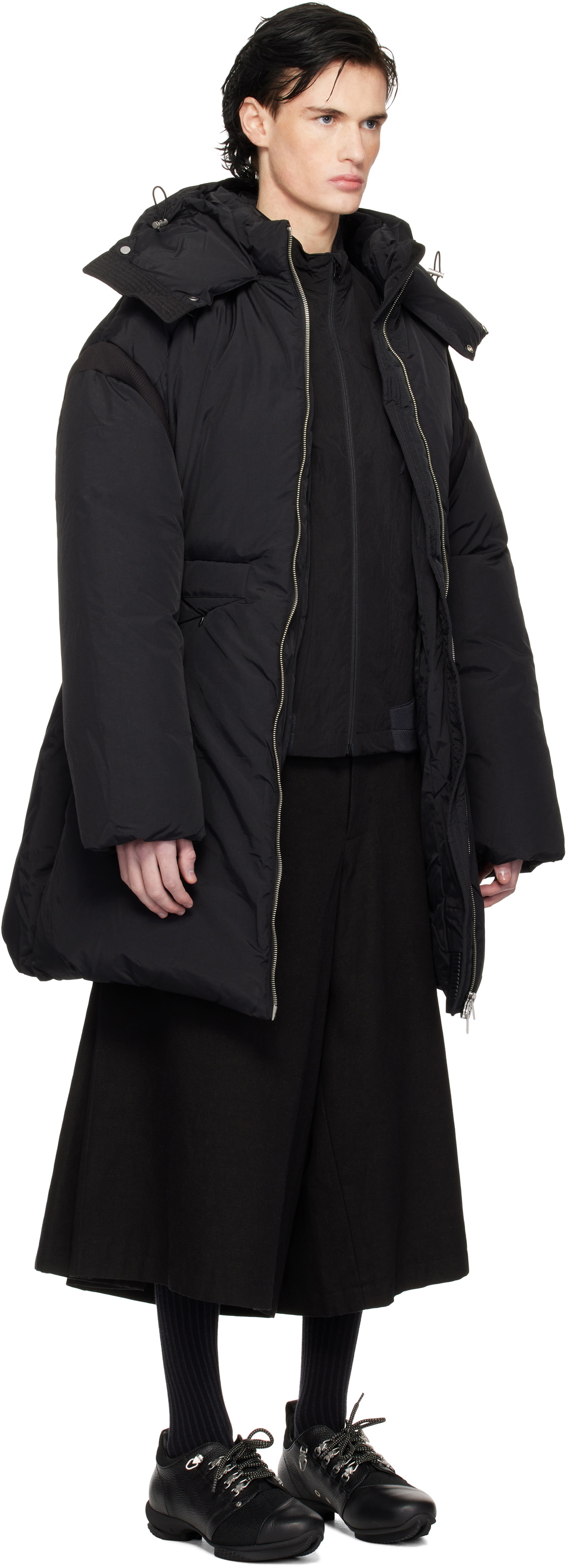 HELIOT EMIL Black Fortress Down Jacket Heliot Emil