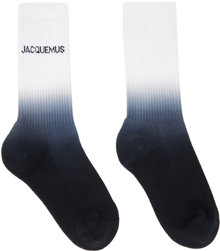 Photo: Jacquemus White & Navy Les Classiques 'Les chaussettes Moisson' Socks