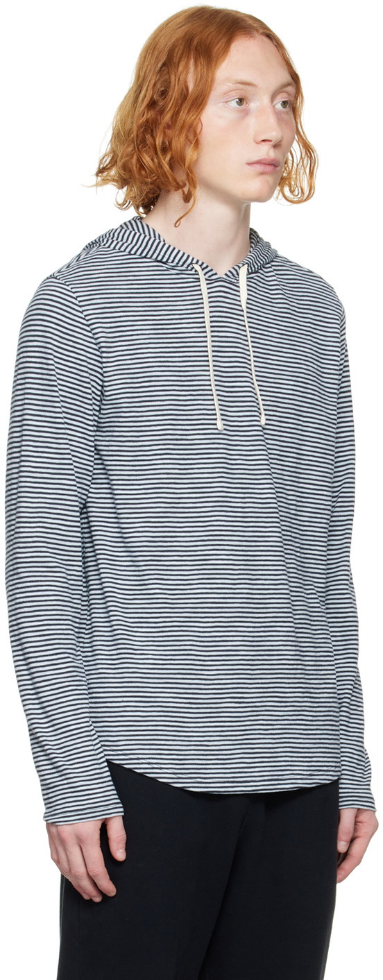 Vince Blue Stripe Popover Hoodie