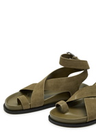 A.emery Jalen Cross-over Suede Sandals Khaki