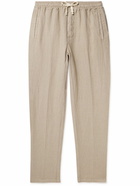 Altea - Martin Tapered Linen Drawstring Trousers - Neutrals