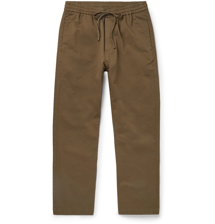 Photo: Barena - Tapered Cotton-Twill Drawstring Trousers - Brown