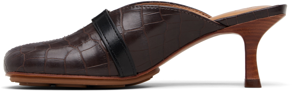 GANNI Brown Sue Mule Heels