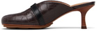 GANNI Brown Sue Mule Heels