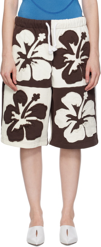 Photo: ABRA Brown & Off-White Flower Shorts