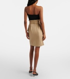 Balmain Belted cotton gabardine miniskirt