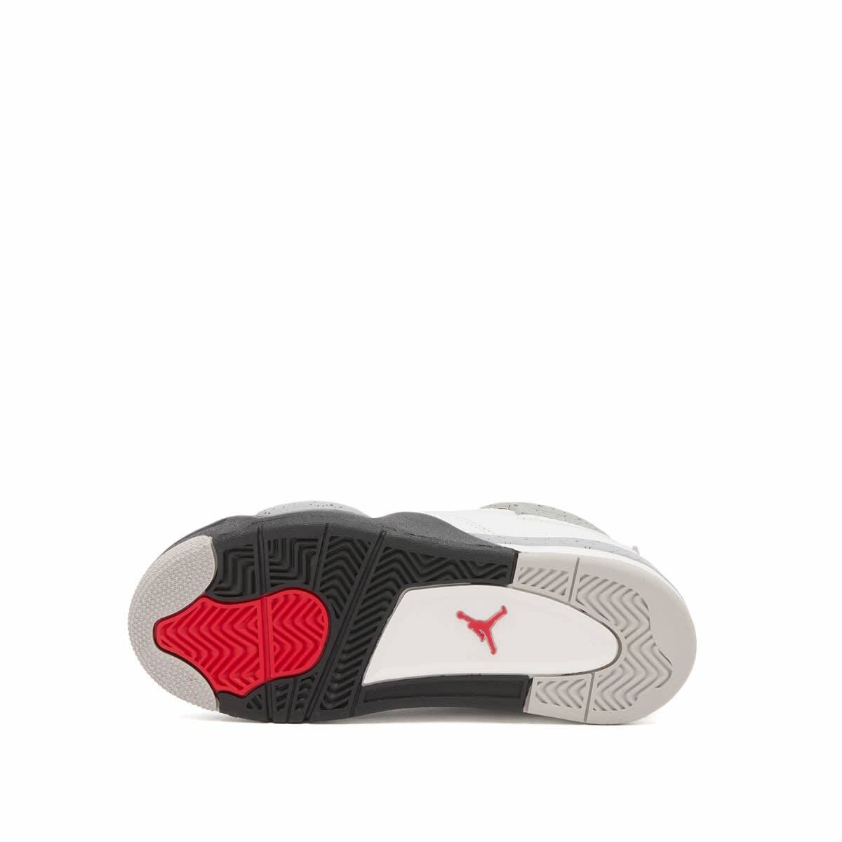 Air Jordan 4 Retro OG (PS) in White/Red/Grey