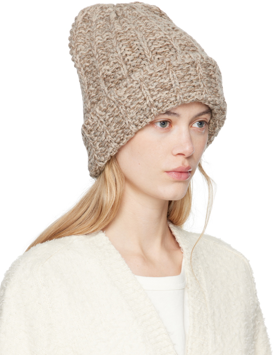 Maison Margiela Beige Shetland Wool Beanie