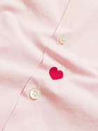 Portuguese Flannel - Convertible-Collar Embroidered Cotton-Poplin Shirt - Pink