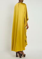 Roksanda Hiba Draped Silk Maxi Dress Yellow
