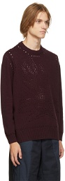 Liam Hodges Burgundy Knit Thin Ice Sweater