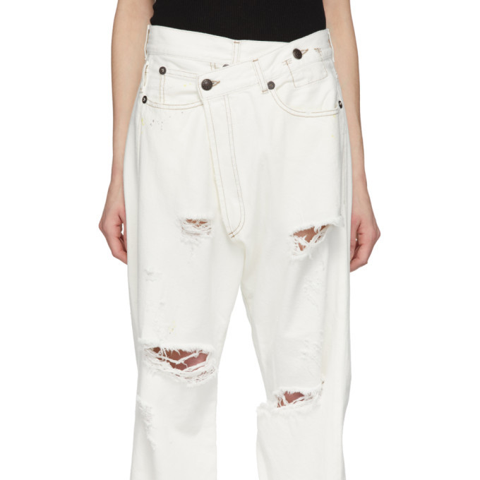 R13 White Cross Over Jeans R13