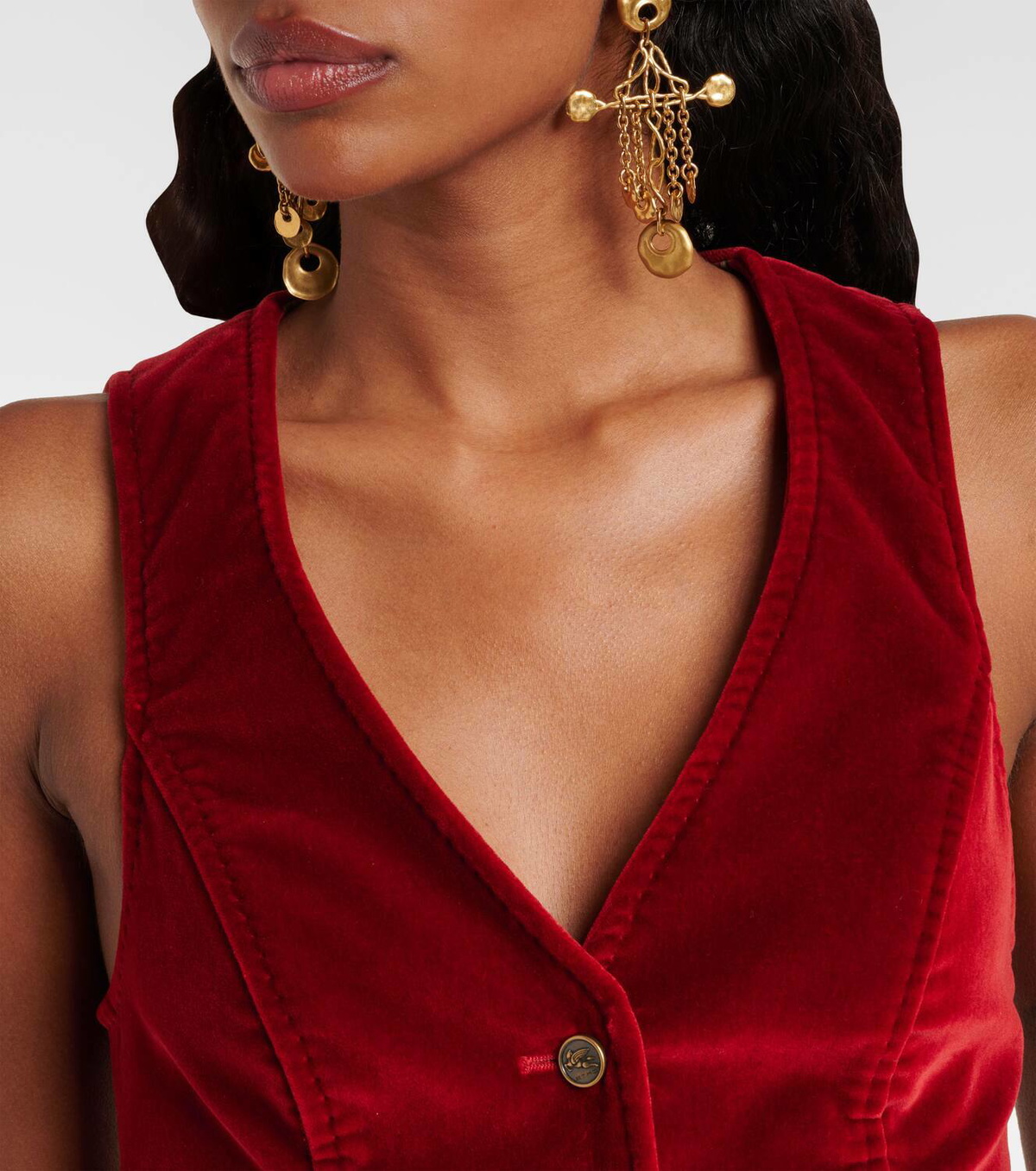 Etro Cotton velvet vest