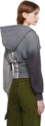 Eckhaus Latta Gray Snatched Hoodie