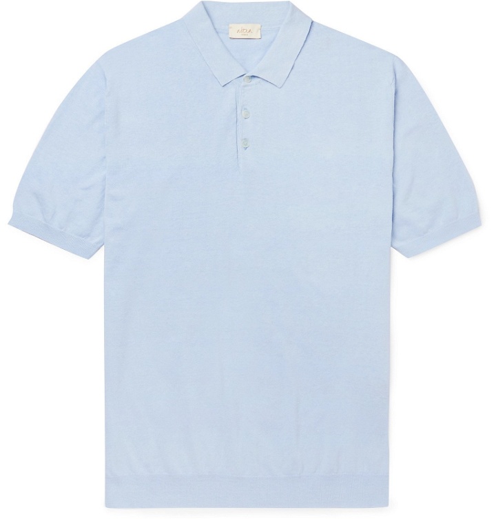 Photo: Altea - Linen and Cotton-Blend Polo Shirt - Blue