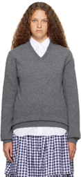 Comme des Garçons Shirt Gray V-Neck Sweater