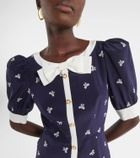 Alessandra Rich Bow-detail polka-dot silk minidress