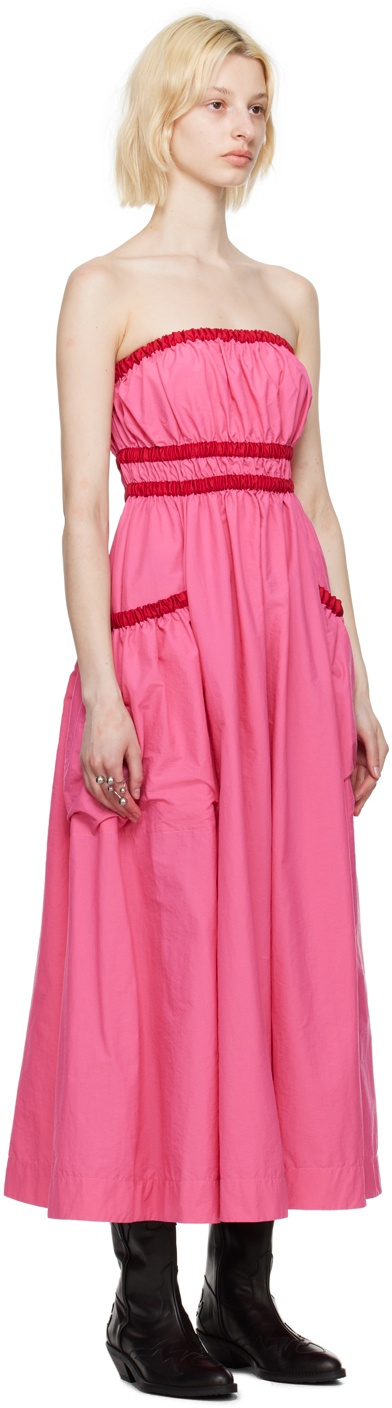 Molly Goddard Pink Amber Midi Dress Molly Goddard