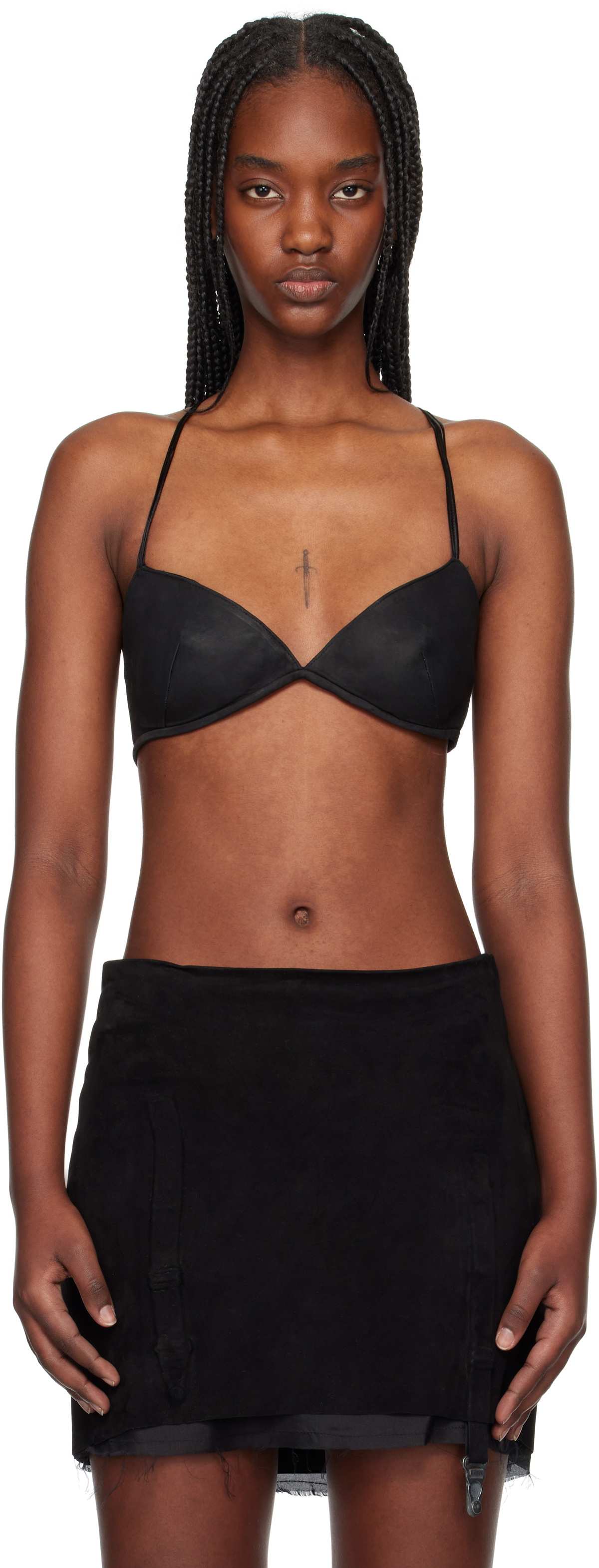 Liza Keane Black Eros Leather Bra