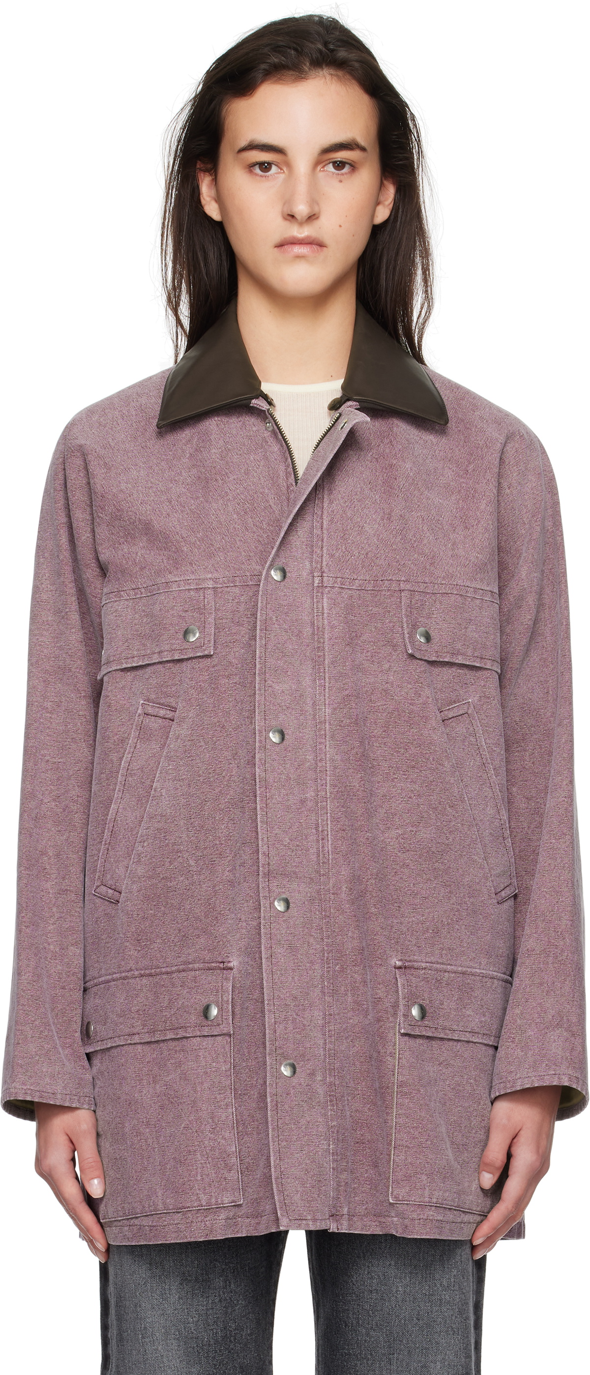 Auralee Washed Organic Canvas Hunting Blouson - Purple – Kith