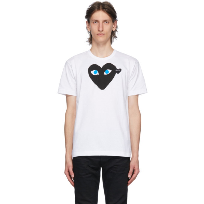 Photo: Comme des Garcons Play White and Black Big Heart T-Shirt