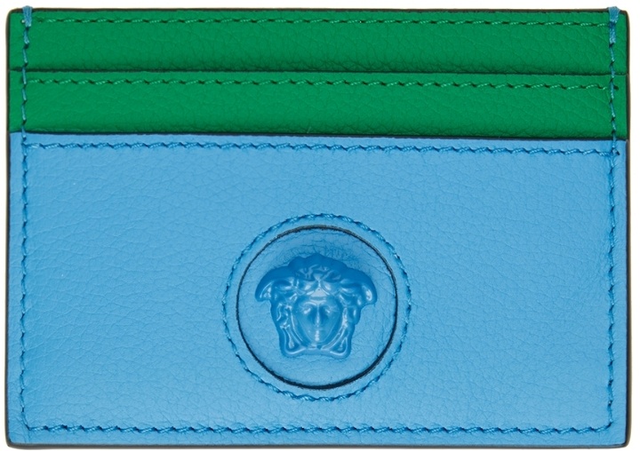 Photo: Versace Blue & Green 'La Medusa' Card Holder