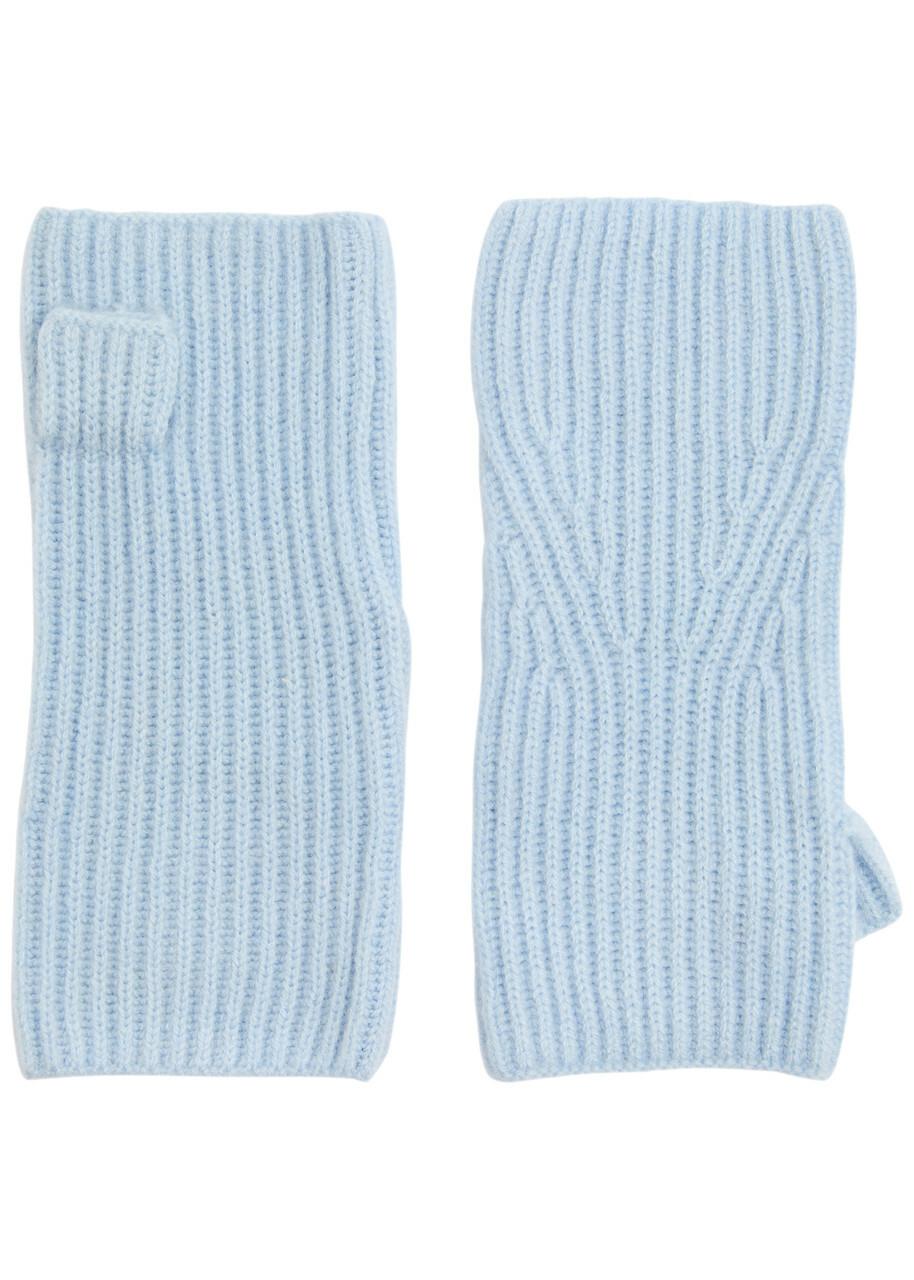 Loop Cashmere Fingerless Cashmere Mittens - Light Blue - One Size
