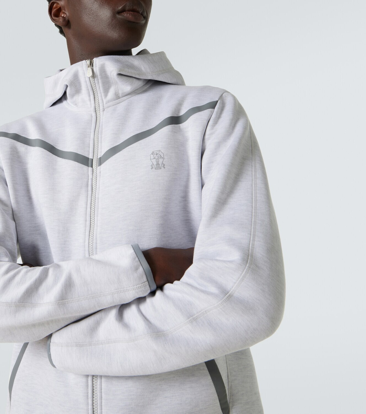 Brunello Cucinelli Cotton-blend French terry zip-up hoodie