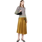 GANNI Gray & Red Double Stripe Long-Sleeve T-shirt