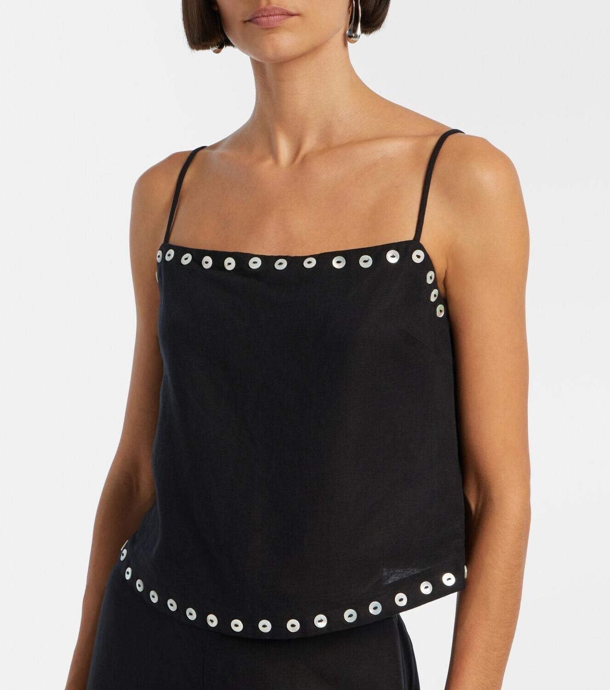Staud Kirra linen-blend tank top