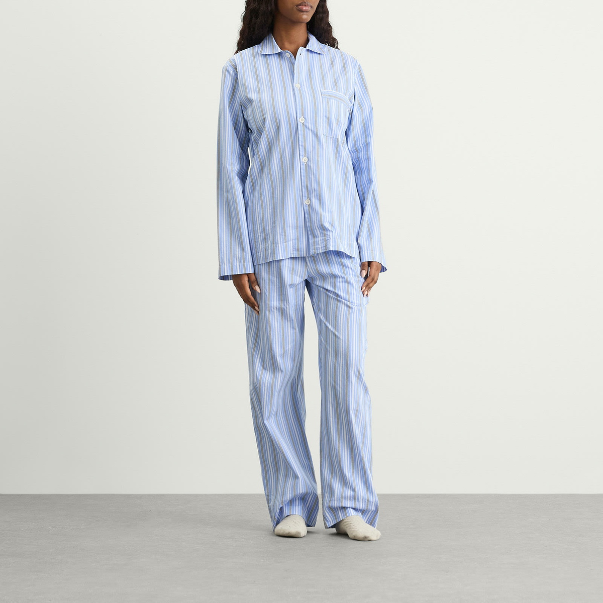 Tekla Fabrics Sleep Shirt in Stave Stripes