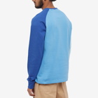 JW Anderson Men's Raglan Colour Block Crew Sweat in Blue/Multi