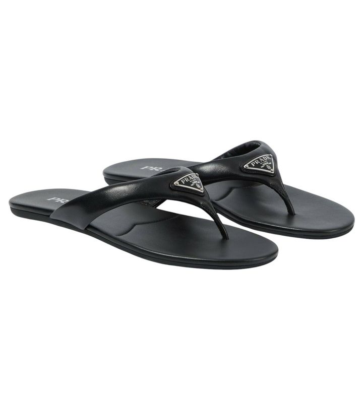 Photo: Prada Logo padded leather thong sandals