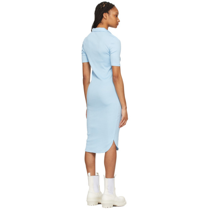 helmut lang blue dress Helmut Lang Cutout Ribbed Long Sleeve Maxi Dress in Neptune