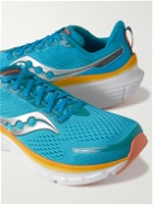 Saucony - Guide 17 Metallic Rubber-Trimmed Mesh Running Sneakers - Blue
