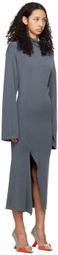Jade Cropper Gray Vented Midi Dress