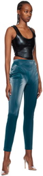 Mugler Blue Embossed Leggings