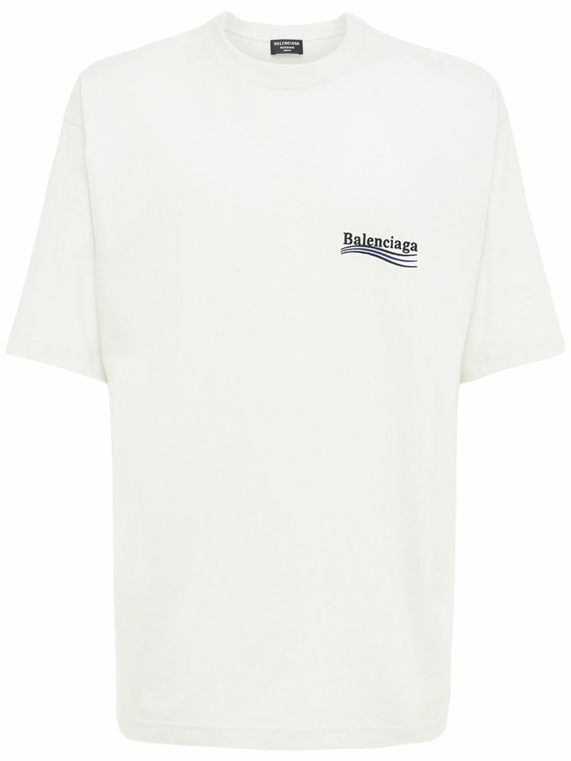 BALENCIAGA - Political Logo Cotton Jersey T-shirt Balenciaga