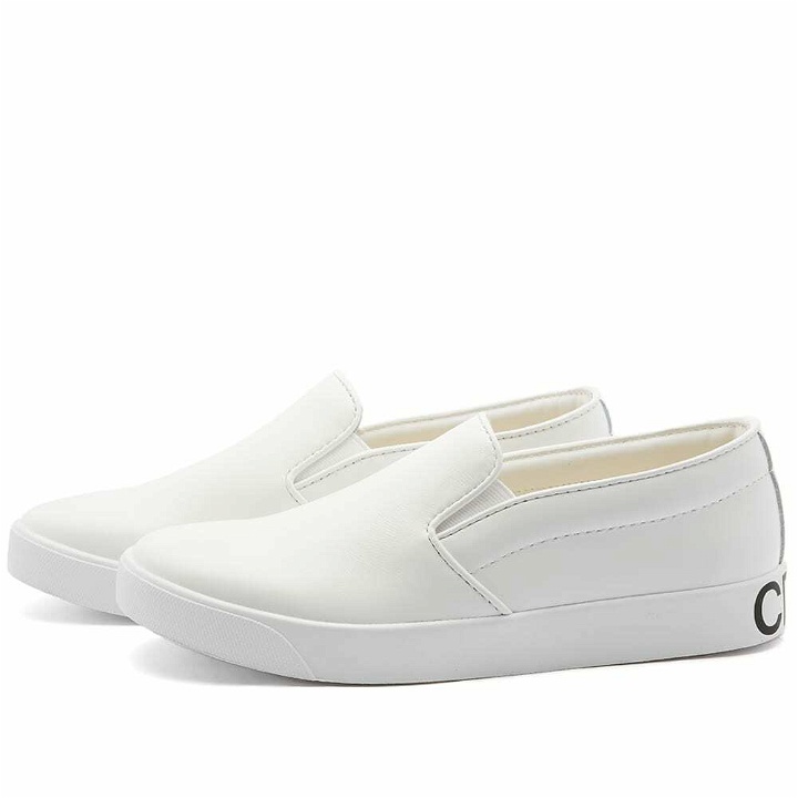 Photo: Comme des Garçons Homme Men's CDGH Leather Slip On Sneakers in White