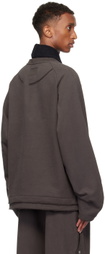 NULLUS Gray Diagonal Slit Sweater