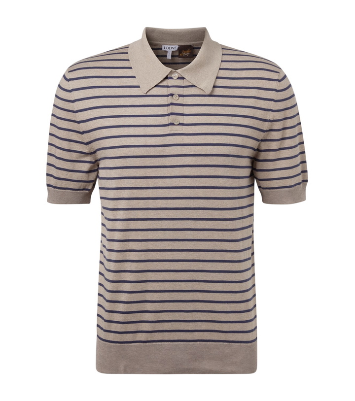 Photo: Loewe Knitted striped cotton-blend polo shirt