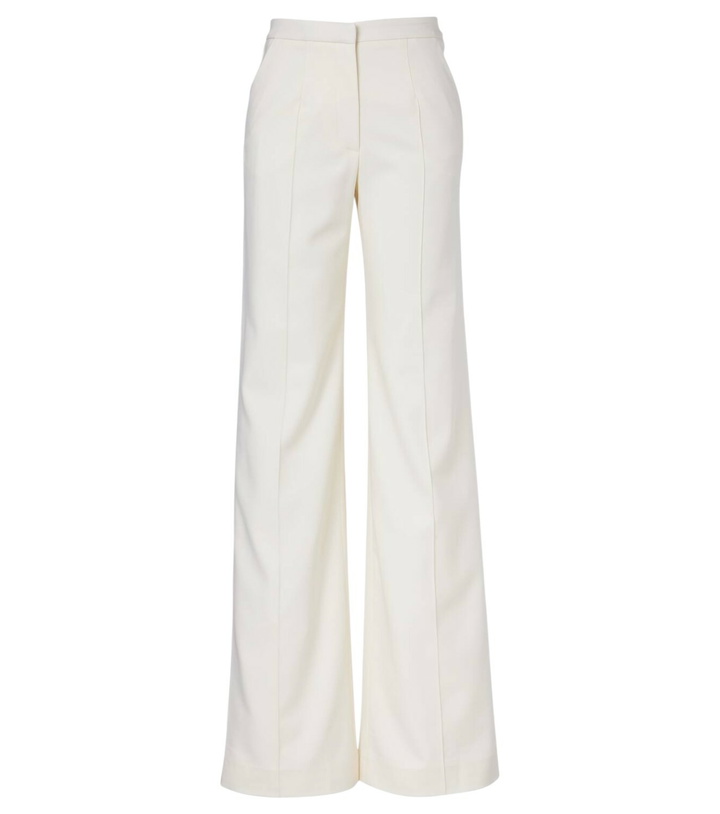 Photo: Costarellos Pleated wool-blend wide-leg pants