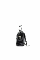 Diesel Scrunch-D - Top-handle bag in shiny wrinkled leather - Handbags Womens in Black