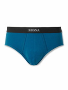 Zegna - Stretch-Cotton Briefs - Blue