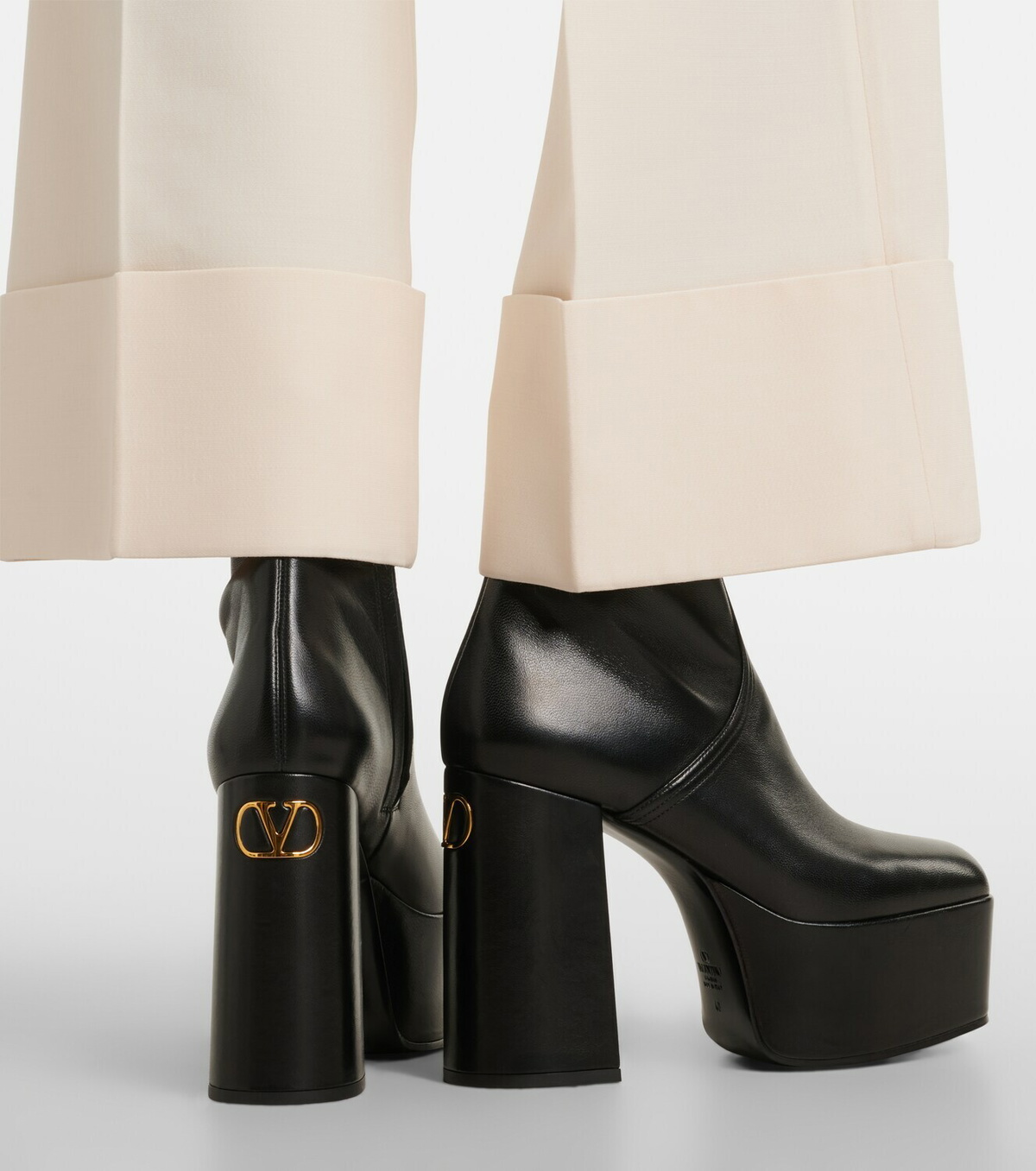 Valentino Garavani Fawcette leather platform ankle boots