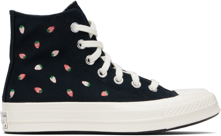 Photo: Converse Black Chuck 70 Embroidered Strawberries Sneakers