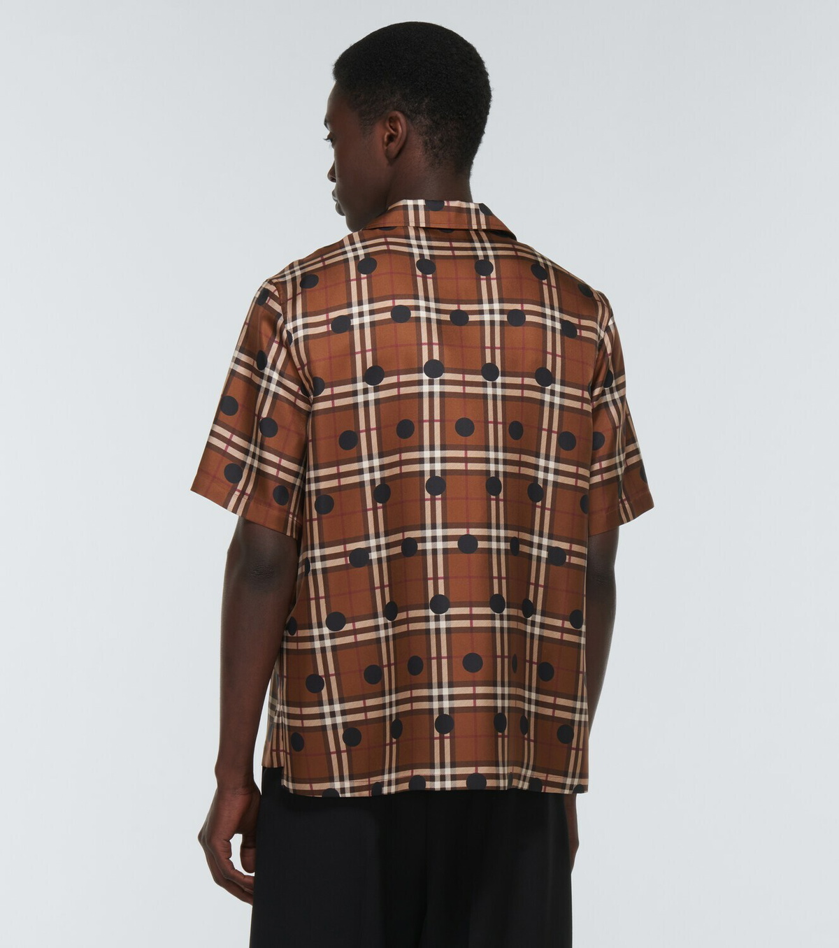 Burberry Polka-dot checked silk twill shirt