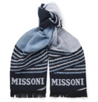 Missoni - Fringed Striped Wool Scarf - Blue