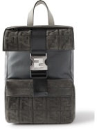 Fendi - Mini Leather-Trimmed Logo-Embossed Suede and Shell Sling Backpack