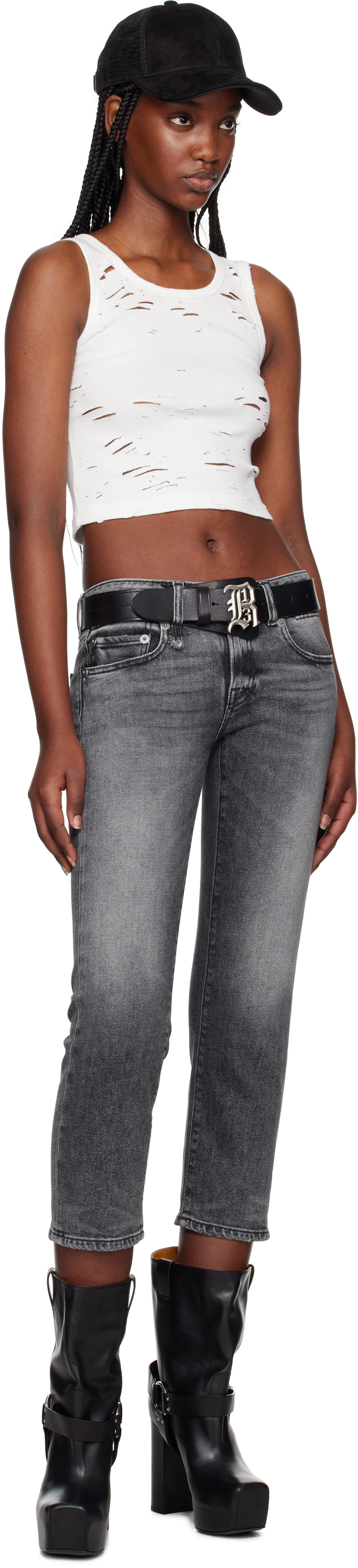 R13 Black 'R13' Logo Buckle Belt R13